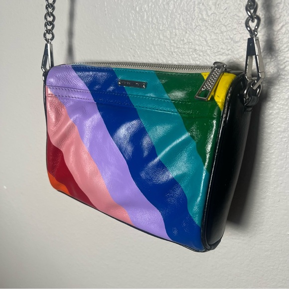 Rebecca Minkoff Hand Painted Rainbow Stripped Cross Body Bag - Picture 6 of 8
